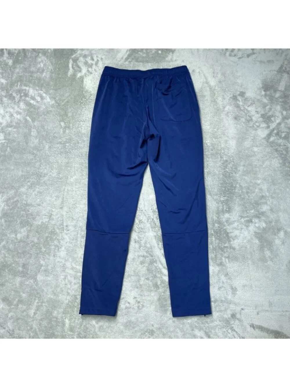 Adidas Blue Men's Size M Polyester Athletic Tapered Track Pants Ankle Zip e1474